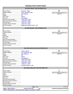 TRANSACTION COVER SHEET
