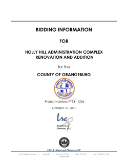 BIDDING INFORMATION FOR HOLLY HILL ADMINISTRATION COMPLEX