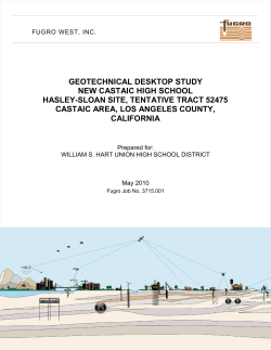 GEOTECHNICAL DESKTOP STUDY NEW CASTAIC HIGH SCHOOL HASLEY-SLOAN SITE, TENTATIVE TRACT 52475