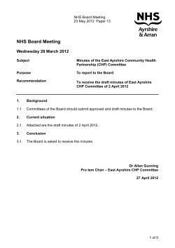 NHS Board Meeting  Wednesday 28 March 2012