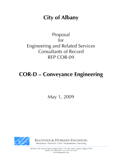 City of Albany COR-D – Conveyance Engineering  Proposal