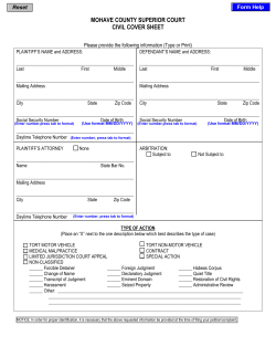MOHAVE COUNTY SUPERIOR COURT CIVIL COVER SHEET
