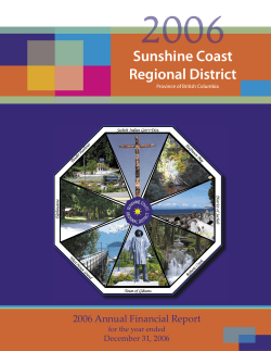 2006 Sunshine Coast Regional District 2006 Annual Financial Report