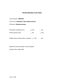 GE Recertification Cover Sheet