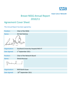 Breast NSSG Annual Report 2010/11 Agreement Cover Sheet