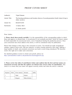 PROOF COVER SHEET