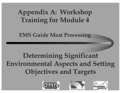 Appendix A:  Workshop Training for Module 4 Determining Significant