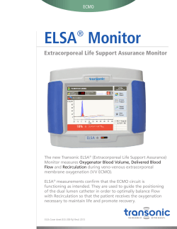 ELSA Monitor ® Extracorporeal Life Support Assurance Monitor
