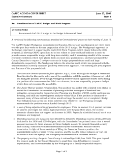 CARPC AGENDA COVER SHEET June 25, 2009 Executive Summary Item 4