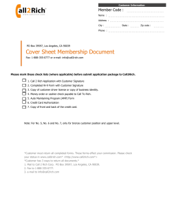Cover Sheet Membership Document Member Code :