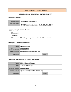 Broadview-Thomson K-8 ATTACHMENT 1: COVER SHEET MIDDLE SCHOOL INNOVATION AND LINKAGE RFI