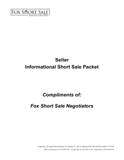 Compliments of: Fox Short Sale Negotiators Seller