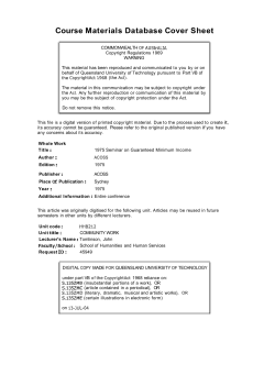 Course Materials Database Cover Sheet