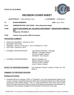 DECISION COVER SHEET