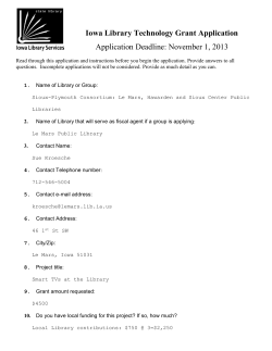 Iowa Library Technology Grant Application Application Deadline: November 1, 2013