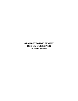ADMINISTRATIVE REVIEW DESIGN GUIDELINES COVER SHEET