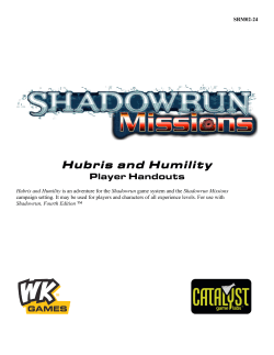 Hubris and Humility Player Handouts SRM02-24
