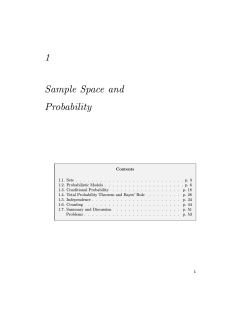 1 Sample Space and Probability
