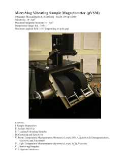 MicroMag Vibrating Sample Magnetometer ( VSM)