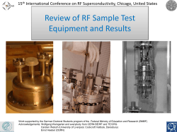 Review of RF Sample Test Equipment and Results 15