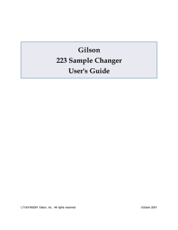 Gilson 223 Sample Changer User's Guide LT1931/©2001 Gilson, Inc.  All rights reserved