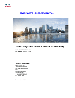 Sample Configuration: Cisco UCS, LDAP and Active Directory Americas Headquarters