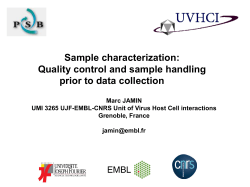 Sample characterization: Quality control and sample handling prior to data collection