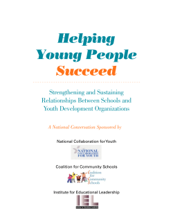Helping Young People Succeed Strengthening and Sustaining