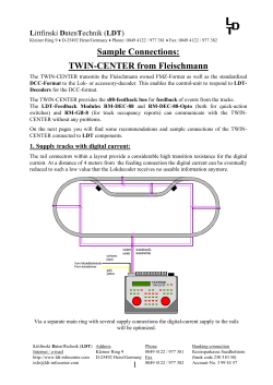 Sample Connections: TWIN-CENTER from Fleischmann L
