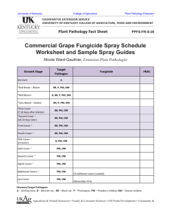 Commercial Grape Fungicide Spray Schedule Worksheet and Sample Spray Guides