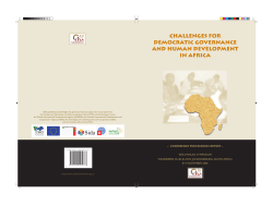 CHALLENGES FOR DEMOCRATIC GOVERNANCE AND HUMAN DEVELOPMENT IN AFRICA
