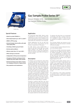 Gas Sample Probe Series SP® Versions SP2006-H/DIL... and SP2006-H280/DIL Special Features