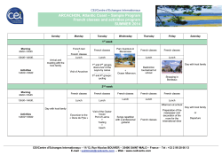 ARCACHON, Atlantic Coast – Sample Program French classes and activities program