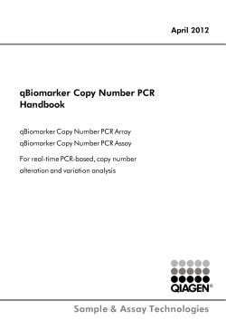 qBiomarker Copy Number PCR Handbook April 2012