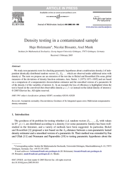 Density testing in a contaminated sample ARTICLE IN PRESS Hajo Holzmann