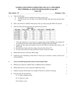 SAMPLE QUESTION PAPER FOR VISUALLY IMPAIRED Class XII Max. Marks : 70