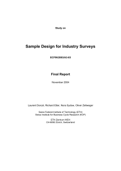 Sample Design for Industry Surveys Final Report Study on ECFIN/2003/A3-03