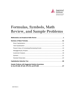 Formulas, Symbols, Math Review, and Sample Problems
