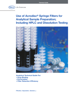 Use of Acrodisc Syringe Filters for Analytical Sample Preparation;