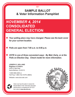 NOVEMBER 4, 2014 cOnSOLIdATEd GEnERAL ELEcTIOn SAMPLE BALLOT