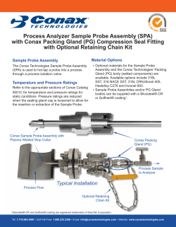 Process Analyzer Sample Probe Assembly (SPA) with Optional Retaining Chain Kit
