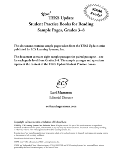New! TEKS Update Student Practice Books for Reading Sample Pages, Grades 3–8