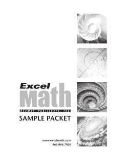 SAMPLE PACKET www.excelmath.com 866.866.7026