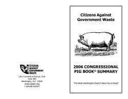 Citizens Against Government Waste 2006 CONGRESSIONAL PIG BOOK