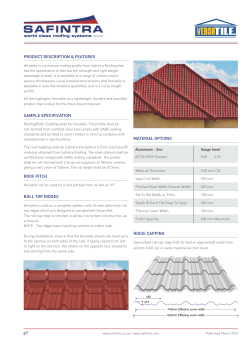 PRODUCT DESCRIPTION &amp; FEATURES world class roofing systems