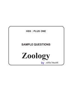 Zoology by SAMPLE QUESTIONS Abdul Basith