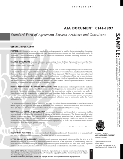 SAMPLE: AIA DOCUMENT C141-1997 Standard Form of Agreement Between Architect and Consultant