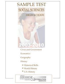 2003-2010 SAMPLE TEST SOCIAL SCIENCES HIGH SCHOOL