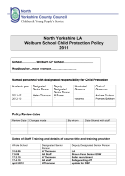 North Yorkshire LA Welburn School Child Protection Policy 2011