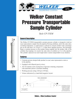 Welker Constant Pressure Transportable Sample Cylinder Style CP-55EM